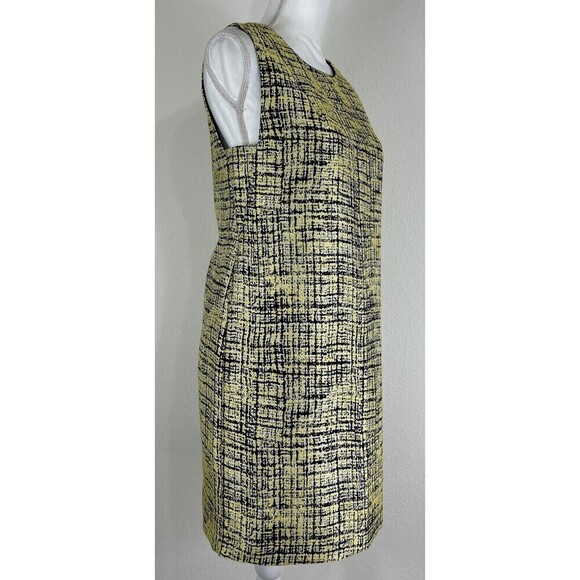 Frnch Yellow & Black Sleeveless Tweed Dress Size Medium (4/6) - Picture 3 of 12